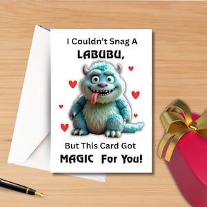 Funny Labubu Birthday Card | Digital Download | Printable Cute Monster Birthday Card | No Labubu So Here’s This Card Instead | Instant