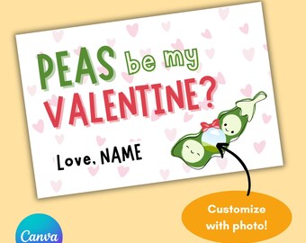 Descarga de la plantilla de lienzo Peas Be My Valentine
