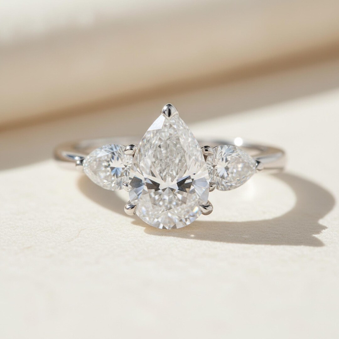 2.50 Carat D VS1 IGI Certified Pear Cut Lab Grown Diamond Engagement ...