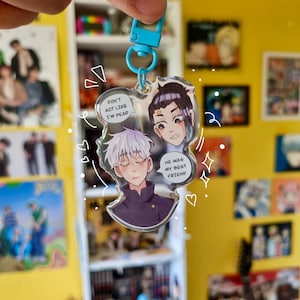 Satosugu Acryl Schlüsselbund | 2 &quot;Epoxy Anime Anhänger, Anime Merch, Anime Schlüsselanhänger, Jujutsu Kaisen Merch