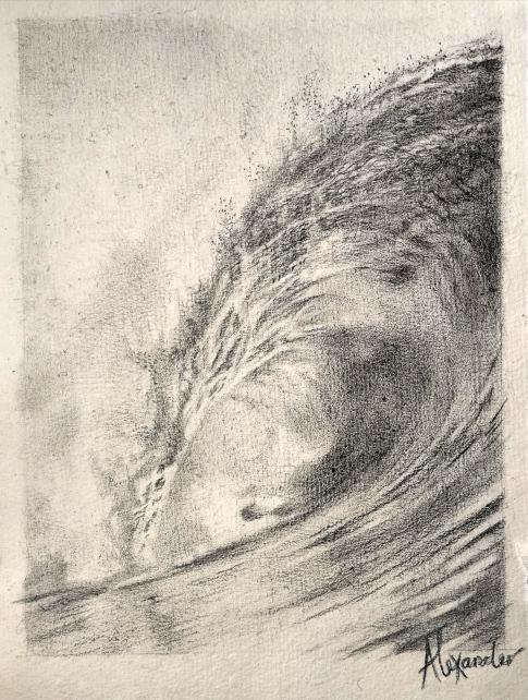 Wave in Pencil, Wave Drawing, Wave Art, Pencil Drawing, Fine Art ...