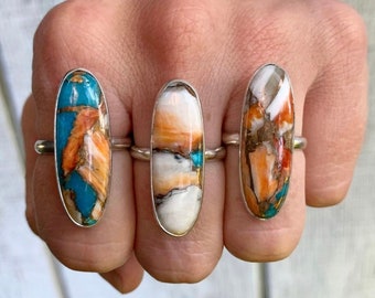 インディアンジュエリー　ターコイズ　スパイニーオイスター　シルバー　リング Indian Jewelry FUNNY公式ストア ズニ族 ターコイズ ニードル