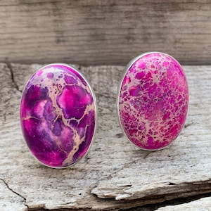 Edgy Purple Pink Ocean Jasper Sterling Silver Ring | Sea Sediment Ring | Mermaid Jewelry | Boho | Statement Ring | Purple Pink Stone Ring