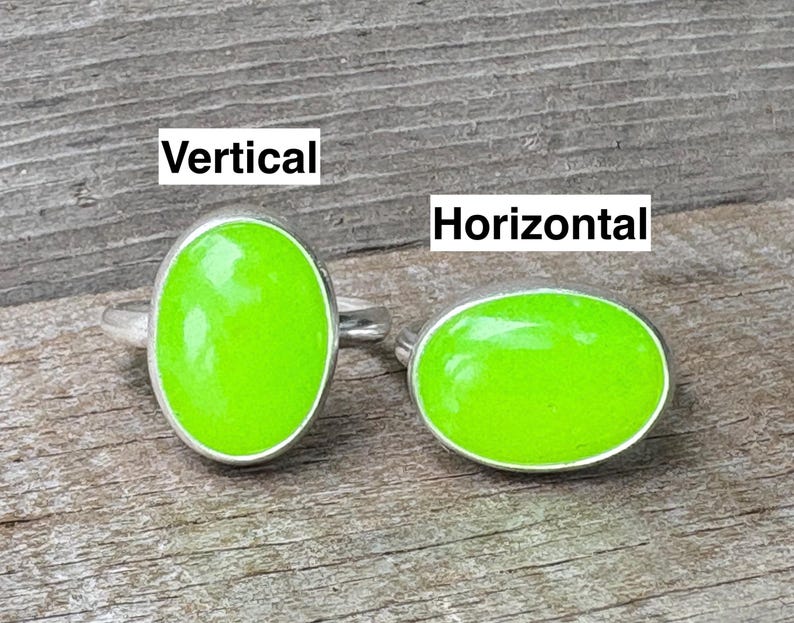 Made to Order Large Oval Neon Green Jadeite Sterling Silver Ring | Made to Order | Green Stone Ring | Jade Ring | Boho | 90s Jewelry image 10