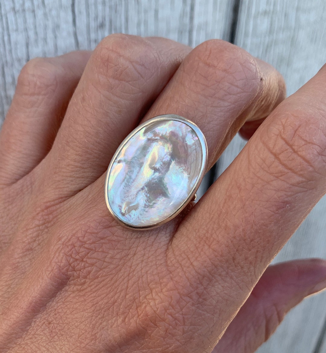 nff☆seed pearl ring Seed Pearl Ring - Vintage Pearl Eternity Ring - 14K Yellow
