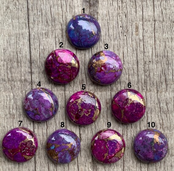12mm Round Elegant Dark Purple Blue Copper Turquoise