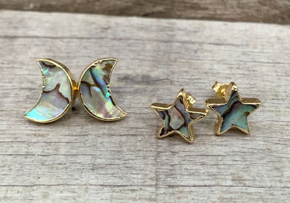 Abalone shell stud sale earrings