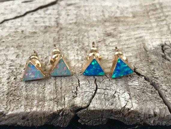 Triangle opal earrings clearance