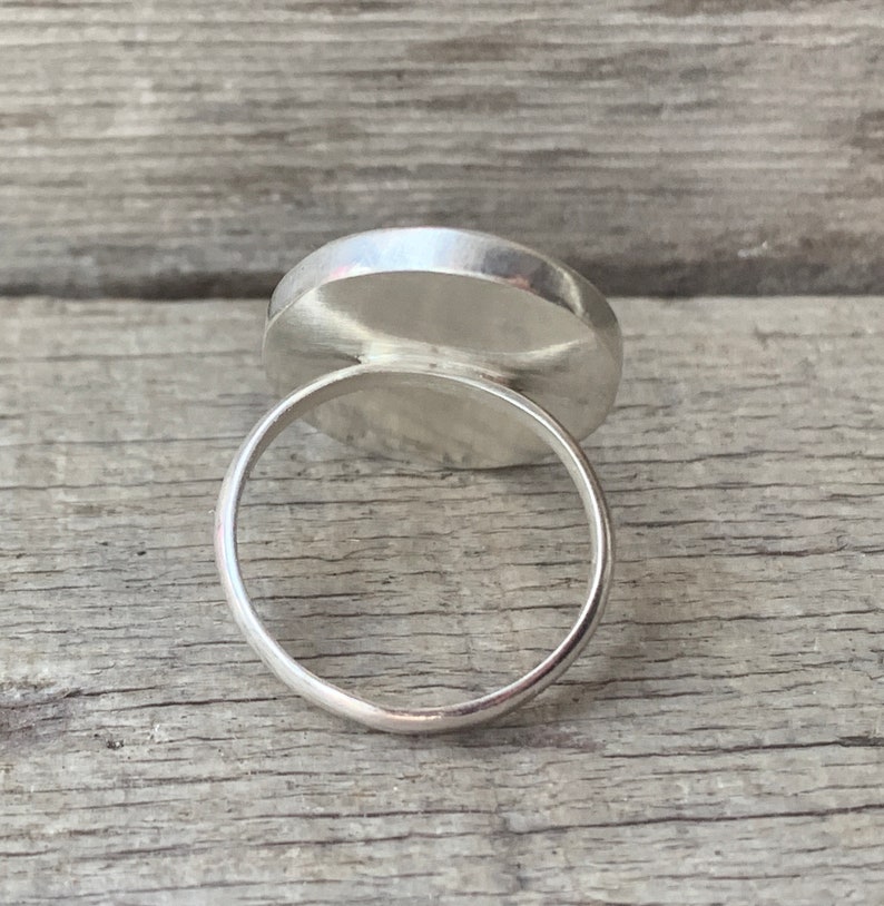 Boho Chic White Oval Mother of Pearl Ring in Sterling Silver Mermaid Jewelry Boho Shell Ring June Birthstone White Stone Ring image 6