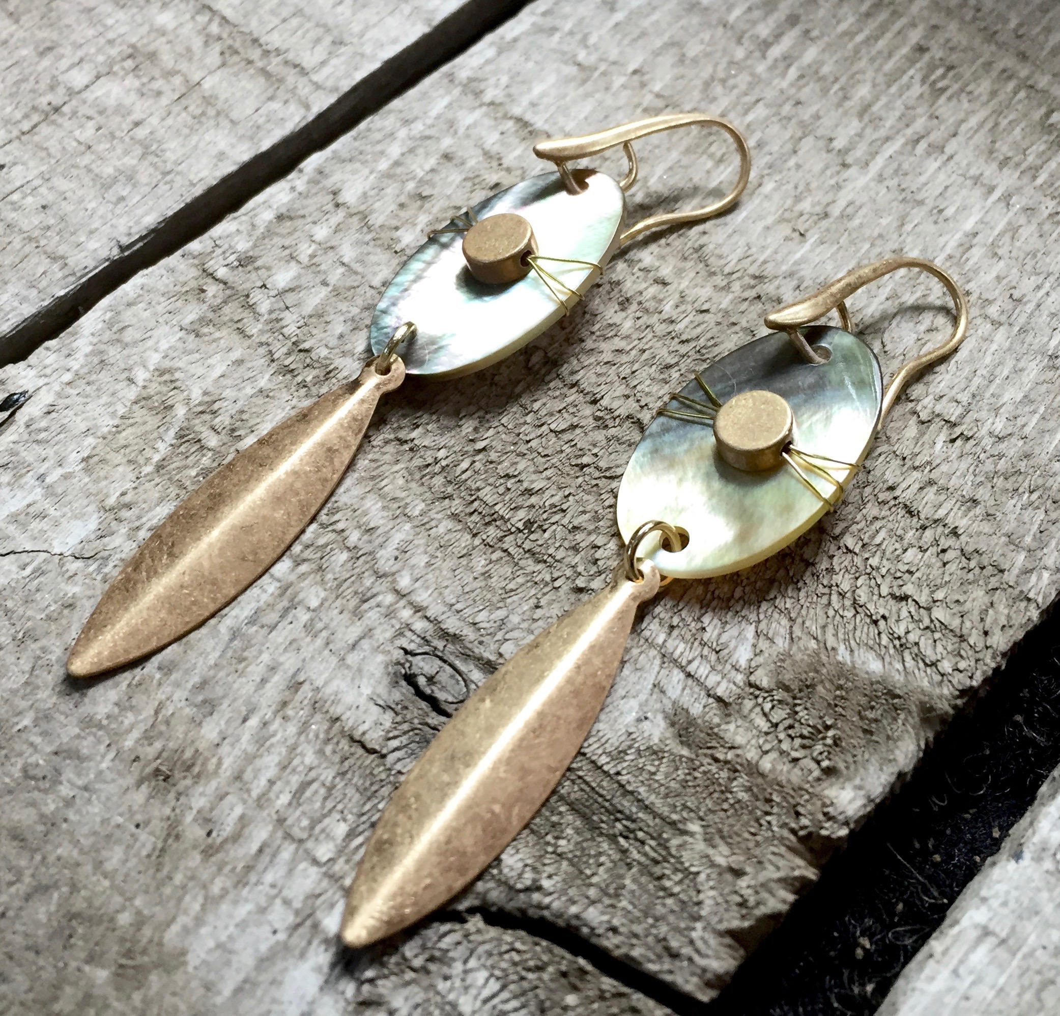 My Sister's Cottage | Waterproof | Mother of Pearl Shell Dangle Earrings