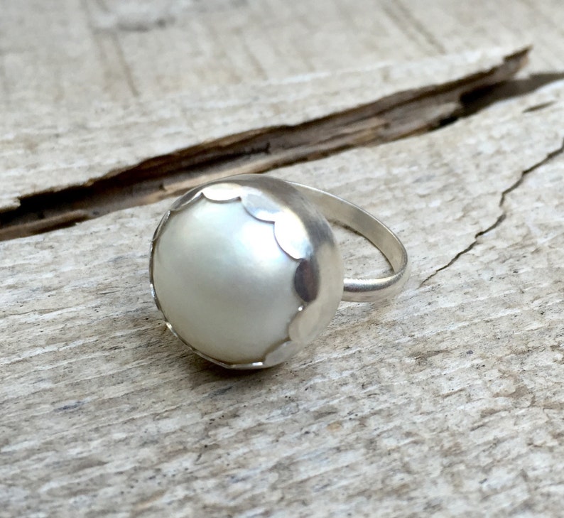 Large Elegant White Pink Gray or Blue Mabe Pearl AAA in - Etsy