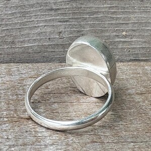 Made to Order Large Oval Neon Green Jadeite Sterling Silver Ring | Made to Order | Green Stone Ring | Jade Ring | Boho | 90s Jewelry image 8