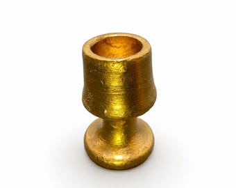 Handgefertigte Messing Kerzenhalter Set | 6er Set Rustikale Teelichtständer Gold