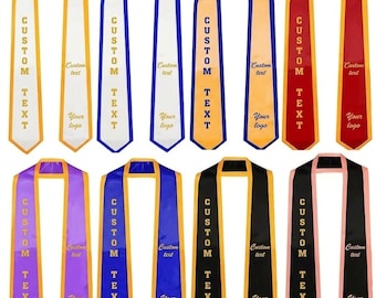 Custom Class of 2026 stoles Graduation Personalized Logo Text Grad Stole Sash Customized Gradute Stole with Your Design Grad Gifts Idea-Bulk