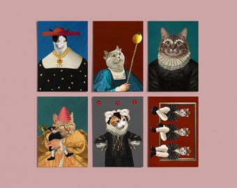 Feline Art Postcards Set – Unique Cat Lover Stationery