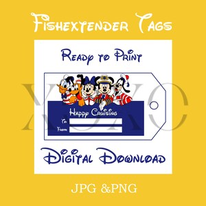 Fishextender Tags, Digital Download , Ready to print, Cruise, DCL Cruise, Fishextender gift exchange