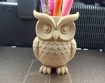 フクロウのオリーのペン立て、3Dプリント用ファイル（商用ライセンス付き）