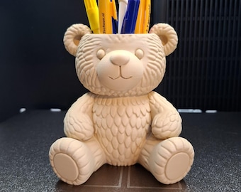 テディベアペンホルダー、3Dプリントファイル（商用ライセンス付き）
