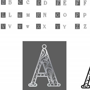 Necklace A-Z Floral Alphabet SVG Files for Laser Cutting - 3D Flower Letter Wall Art for Home Décor & Crafts Svg Bundle