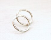 Open Circle earrings / shiny silver hoops / geometrical earrings / round sterling silver Handmade gifts under 50