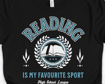 Lezen is mijn favoriete sportshirt, cadeau boekenliefhebber, Canadees/Brits spellingshirt, shirt lezer, leesgrage bibliothecaris cadeau, literair T-shirt
