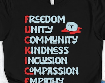 Shirt voor mededogen over wreedheid, T-shirt voor progressief protest, shirt voor immigratierechten, T-shirt van de liberale activist, mensenrechtencadeau