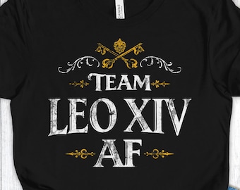 Shirt paus Leo XIV, Team Leo XIV AF Tee, shirt katholieke humor, shirt anti-maga, Vaticaan Meme Tee, progressief geloof cadeau