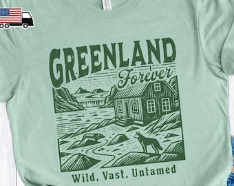 T-shirt Groenland pour une manifestation anti-Trump subtile, chemise Groenland pour toujours en détresse vintage rétro pour une déclaration anti-Maga sur l'annexion B8PC
