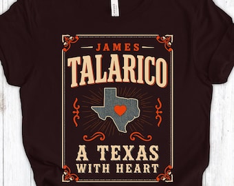James Talarico 2026 Shirt, A Texas With Heart Western Tee, Vote Blue Texas Midterms T-Shirt, Democrat Senate Campaign Style Political Gift