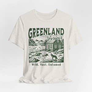 Greenland T-shirt for Subtle Anti-Trump Protest, Retro Vintage Distressed Greenland Forever Shirt for Anti-Maga Statement on Annexation B8PC Heather Cement