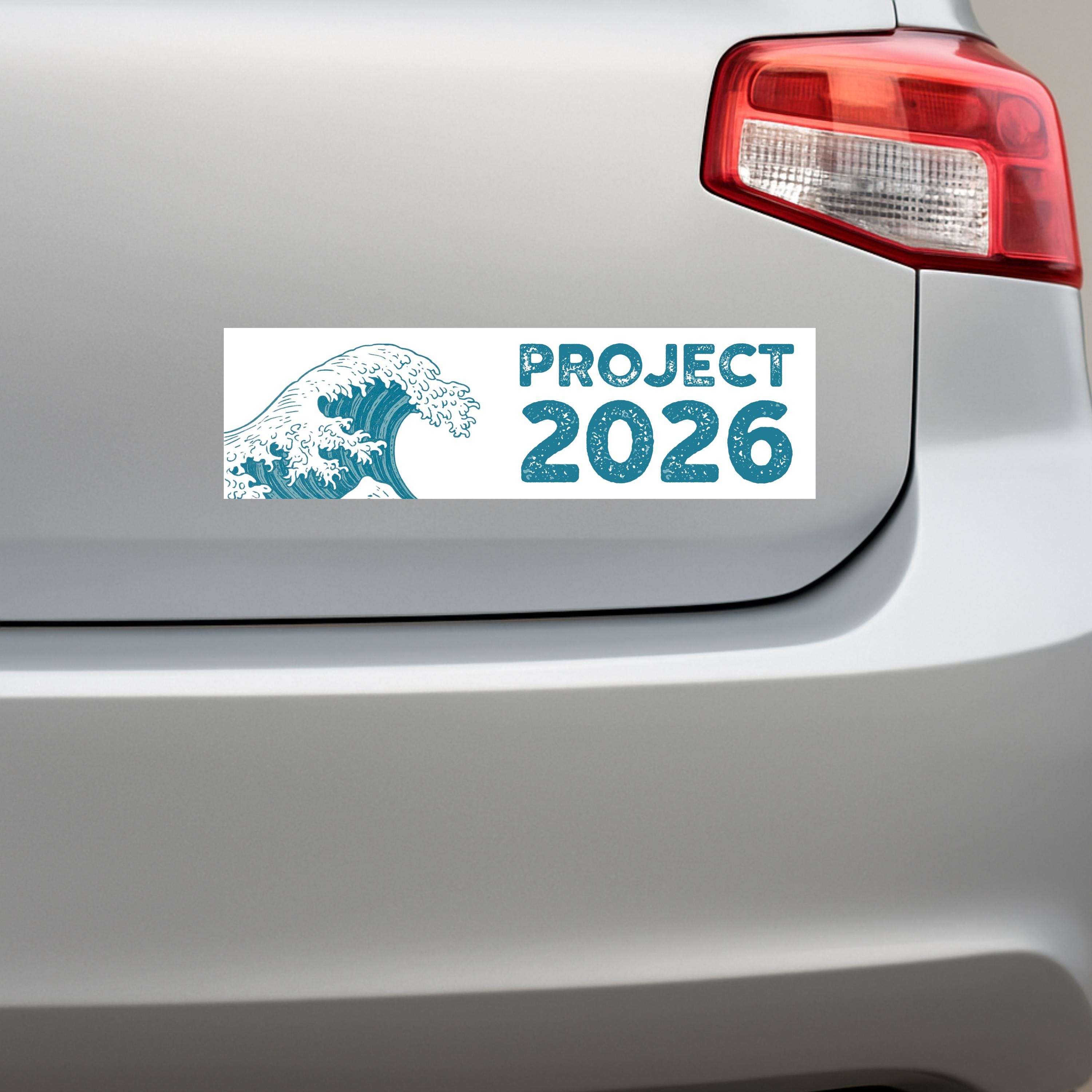 Project 2026 Blue Wave Bumper Sticker, Anti Trump Car Sticker ...