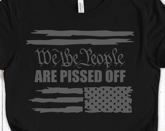 Camiseta "We The People Are Pissed Off", Camiseta "We the People", Camiseta da Constituição com Bandeira Americana Desgastada para Ativistas de Protesto Liberal G6PC