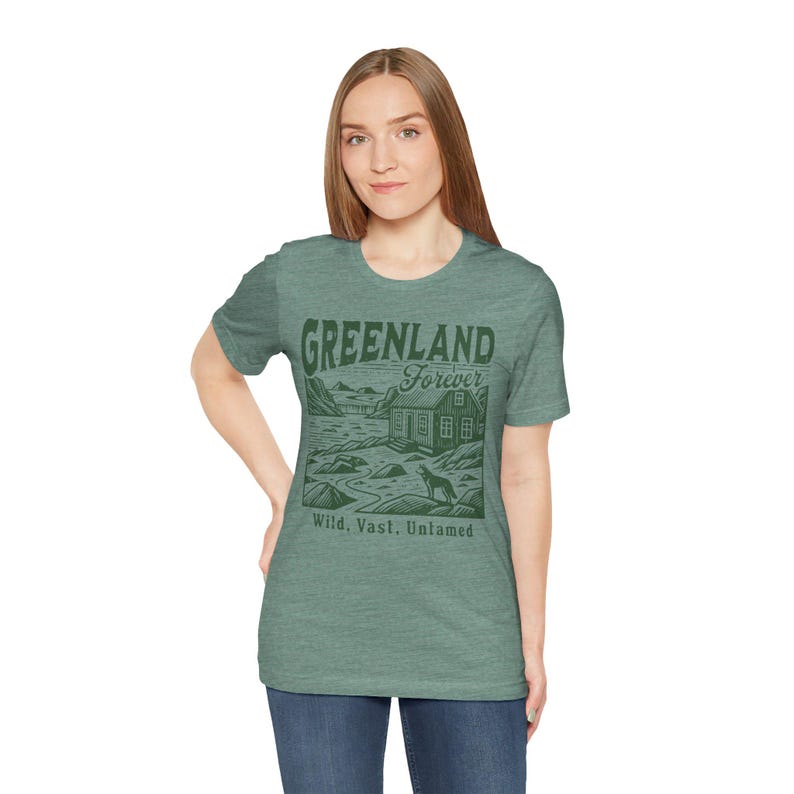 Greenland T-shirt for Subtle Anti-Trump Protest, Retro Vintage Distressed Greenland Forever Shirt for Anti-Maga Statement on Annexation B8PC image 8