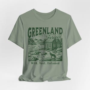 Greenland T-shirt for Subtle Anti-Trump Protest, Retro Vintage Distressed Greenland Forever Shirt for Anti-Maga Statement on Annexation B8PC Sage