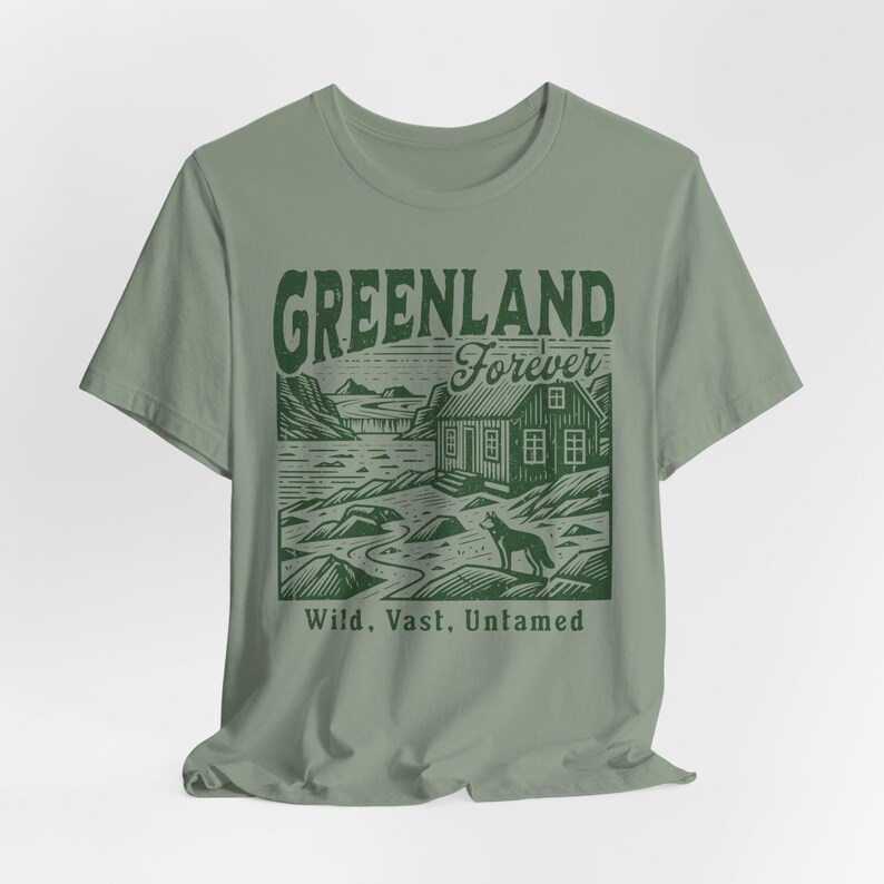 Greenland T-shirt for Subtle Anti-Trump Protest, Retro Vintage Distressed Greenland Forever Shirt for Anti-Maga Statement on Annexation B8PC Sage