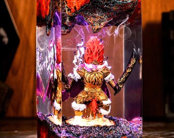 Gaming-Lampe aus Kunstharz, Nachtlicht-Diorama, Schreibtischdeko für Gaming-Fans, einzigartiges Gaming-Geschenk für ihn, Halloween-Deko, Weihnachtsgeschenk