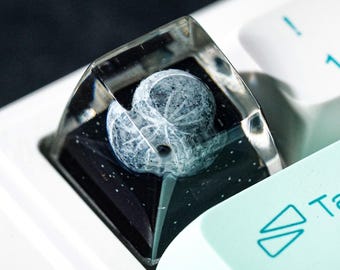Moon Artisan Keycap, Galaxy Keycap Artisan Resin Keycap for MX Cherry Switches, SA Profile, For mechanical Keyboard Gifts for Gamers