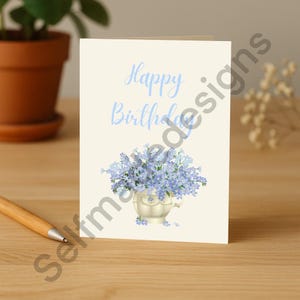 Cartão de Feliz Aniversário Floral em PDF
