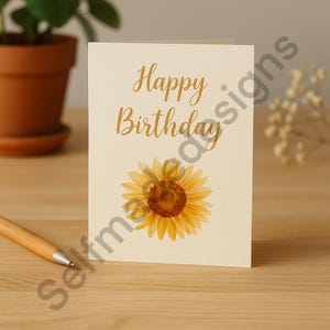 Cartão de Feliz Aniversário Floral em PDF