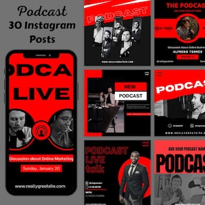 Podcast Social Media Templates-Podcast Template-Podcast Instagram Post-Instagram Podcast-Podcast Canva-Podcast Templates for Instagram-Post