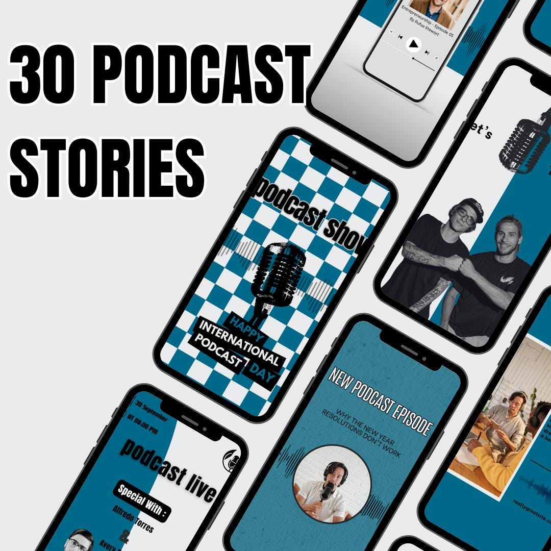 Podcast Instagram Story Templates Canva Social Media (digital