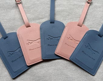 Embossed Airplane Faux Leather Luggage Tag – Travel Baggage ID