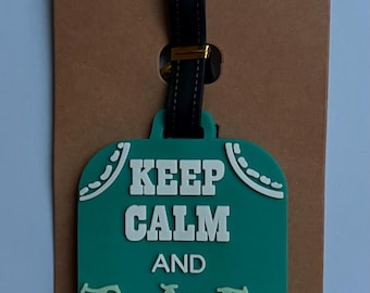 Luggage Tag - Keep Calm and Travel On - Suitcase Label - Travel Gift - Holiday Essentials
