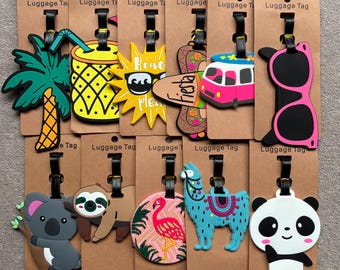 Cute & Colourful Luggage Tag - Cool Travel Baggage ID Bag Tag - Suitcase Tag - Travel Accessories