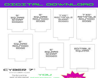 LED Light Base Acrylic Templates: Square & Rectangle SVG, PDF (digital ...