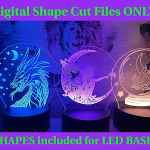 LED Light Base Shape Templates for Acrylic LED Lights/ Vector Digital SVG Cut Files Download Laser Die Cutting/Circles