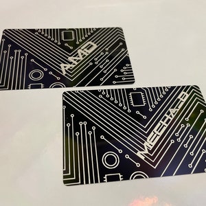 5-Personalized Cyberpunk Access Cards/Metal Business Card/Gamertag/Black