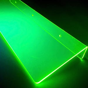 18&quot;x5&quot;--3MM&quot;/Acrylic Shelf/Fluorescent Neon Green/Blacklight Reactive/Game Room/ Hippie Raver/Up to 5 Neon Colors Available!