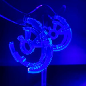 Cyberpunk Disc Earrings/Fluorescent Neon Acrylic/Blacklight/EDC/Rave/Goth