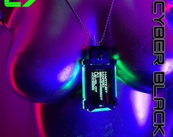 Cyberpunk Military LED Dog Tag/Personalized/LED Changes up to 7 Colors/Rechargeable USB Cord Included!